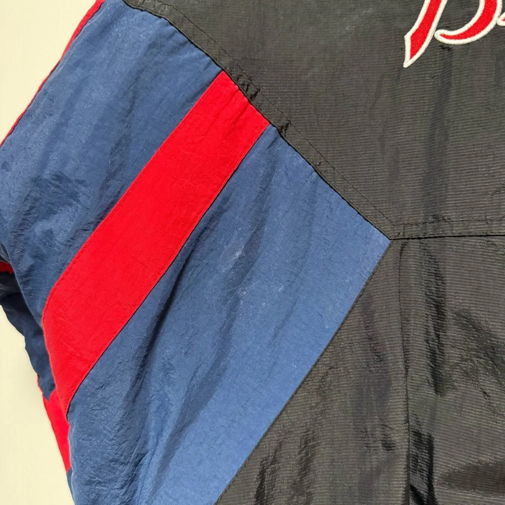 Vintage MLB Atlanta Braves 90s STARTER Windbreaker Pull Over Jacket Size L - Picture 8 of 10
